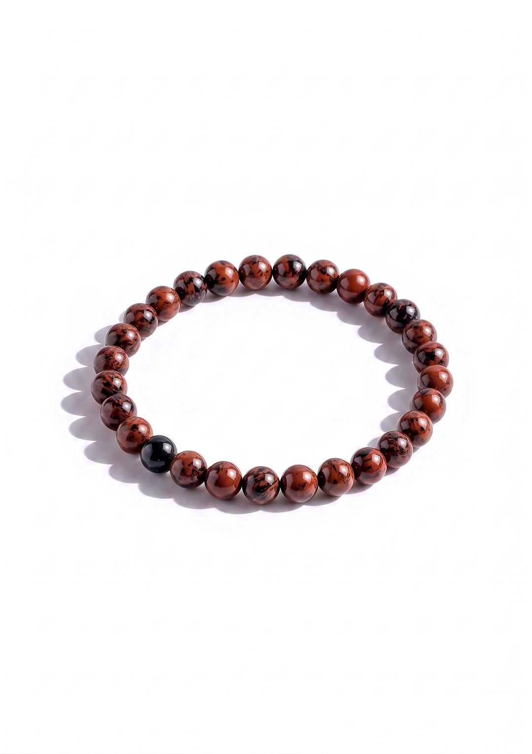 Bracciale in Ossidiana e Mogano