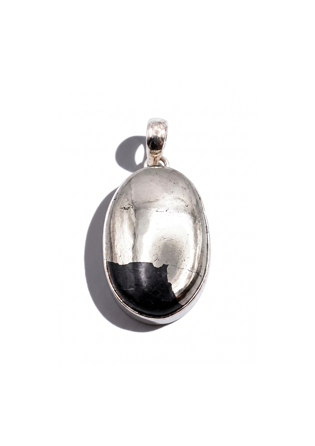 Ciondolo in argento 925 con pirite su magnetite - N°4674