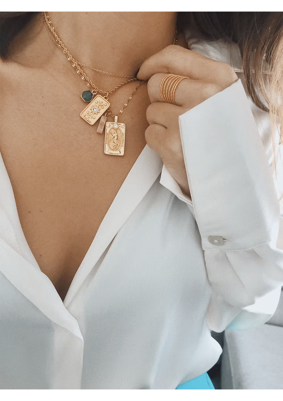 Collier "Tarot" con Pietra Naturale e Zircone