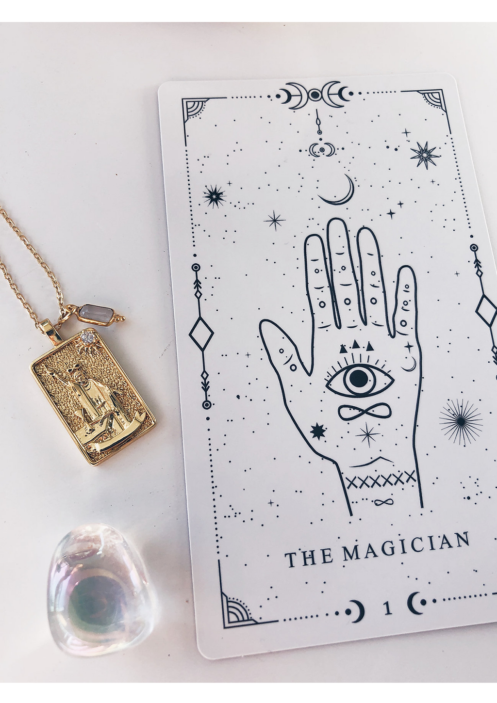 Collier "Tarot" con Pietra Naturale e Zircone