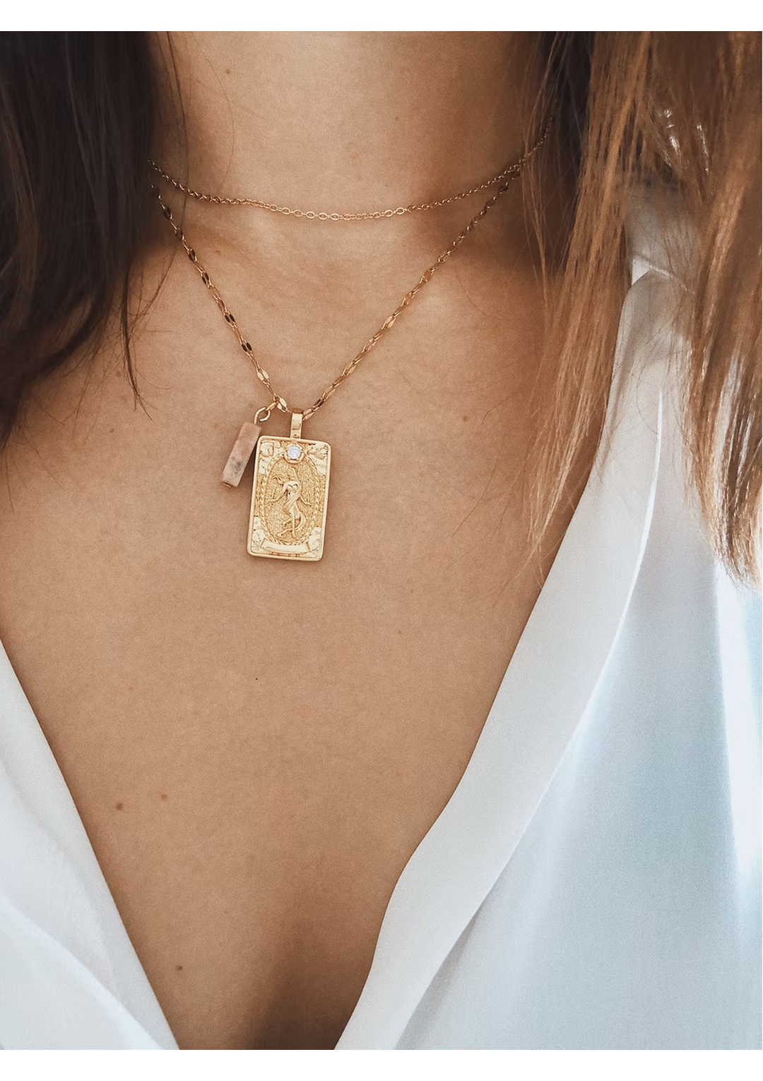 Collier "Tarot" con Pietra Naturale e Zircone