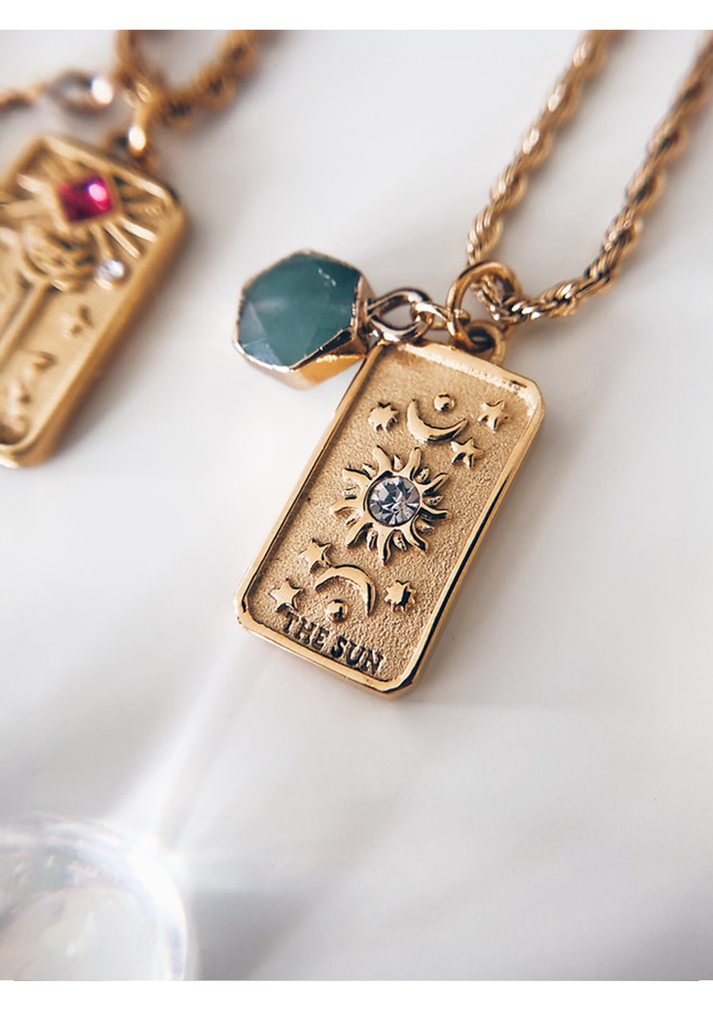 Collier "Tarot" con Pietra Naturale e Zircone