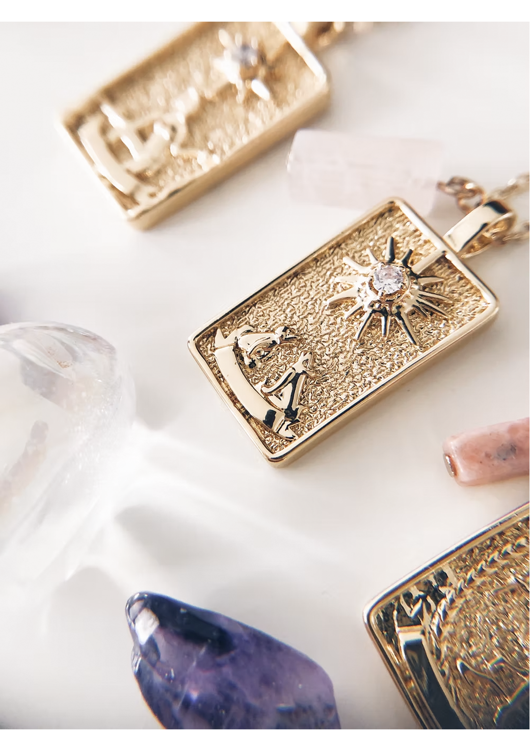 Collier "Tarot" con Pietra Naturale e Zircone