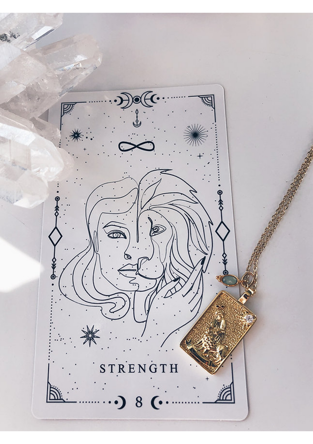 Collier "Tarot" con Pietra Naturale e Zircone