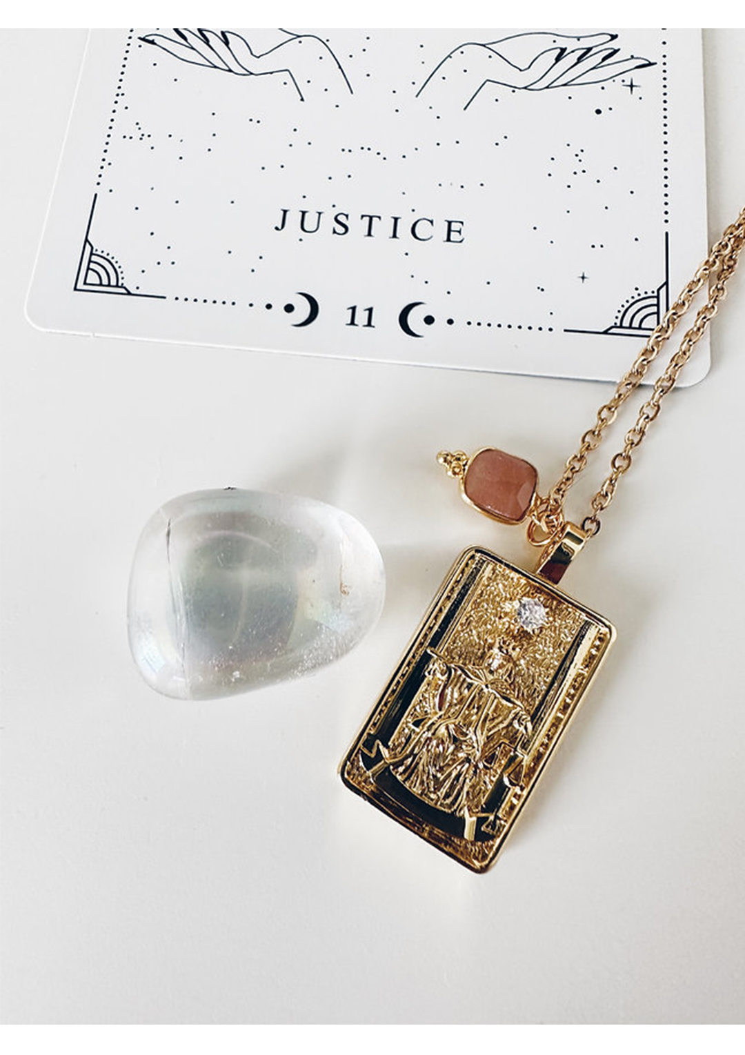 Collier "Tarot" con Pietra Naturale e Zircone