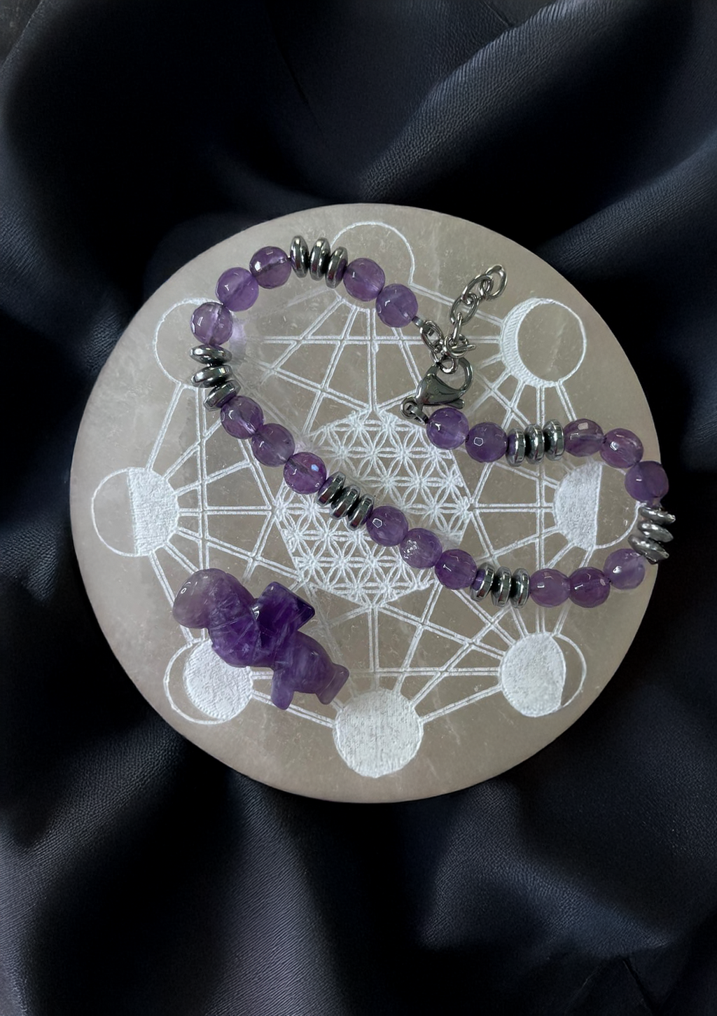 Quadrante Lunare Piatto Selenite 10cm