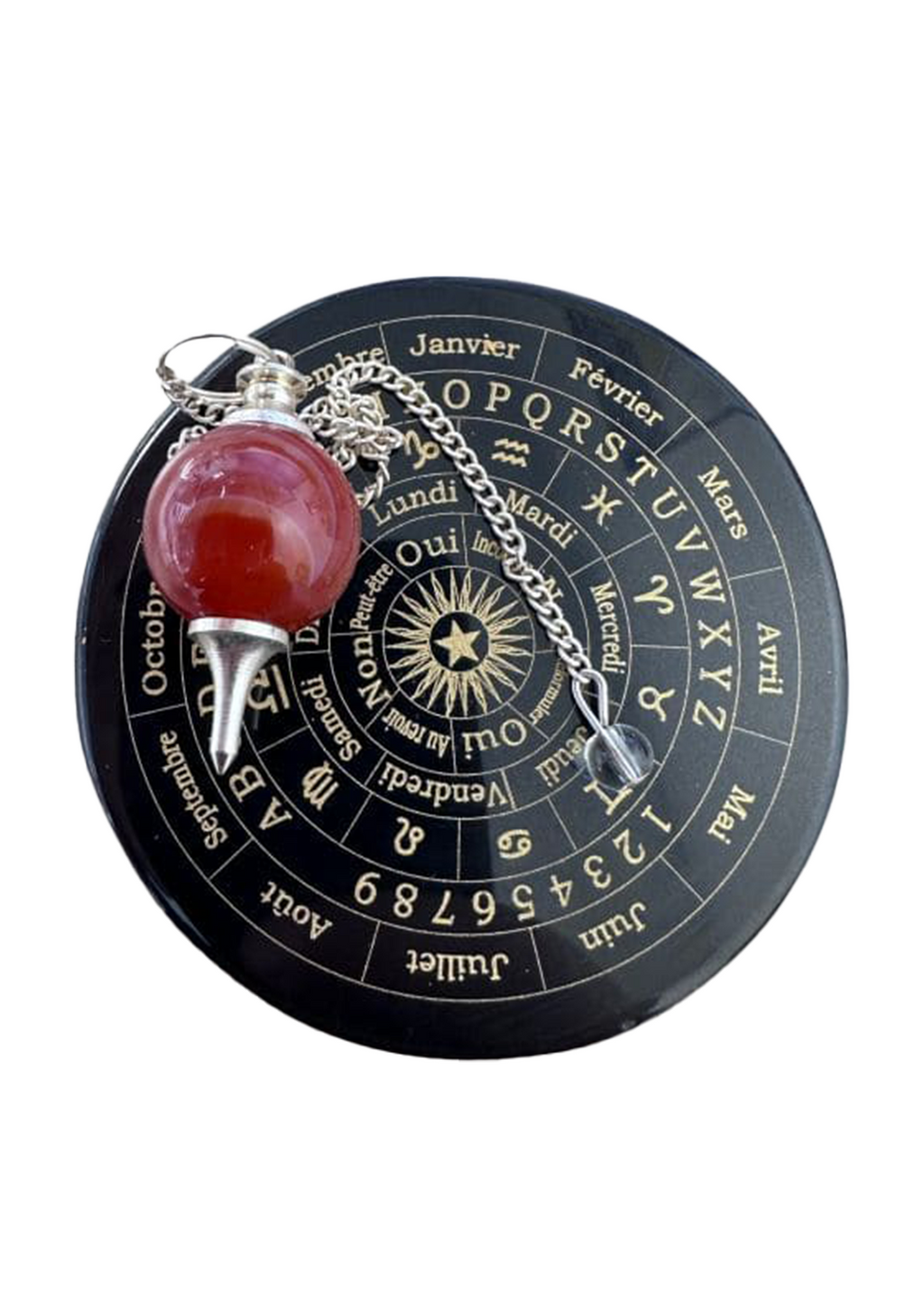 Placca divinatoria in Onice Nero 8 cm